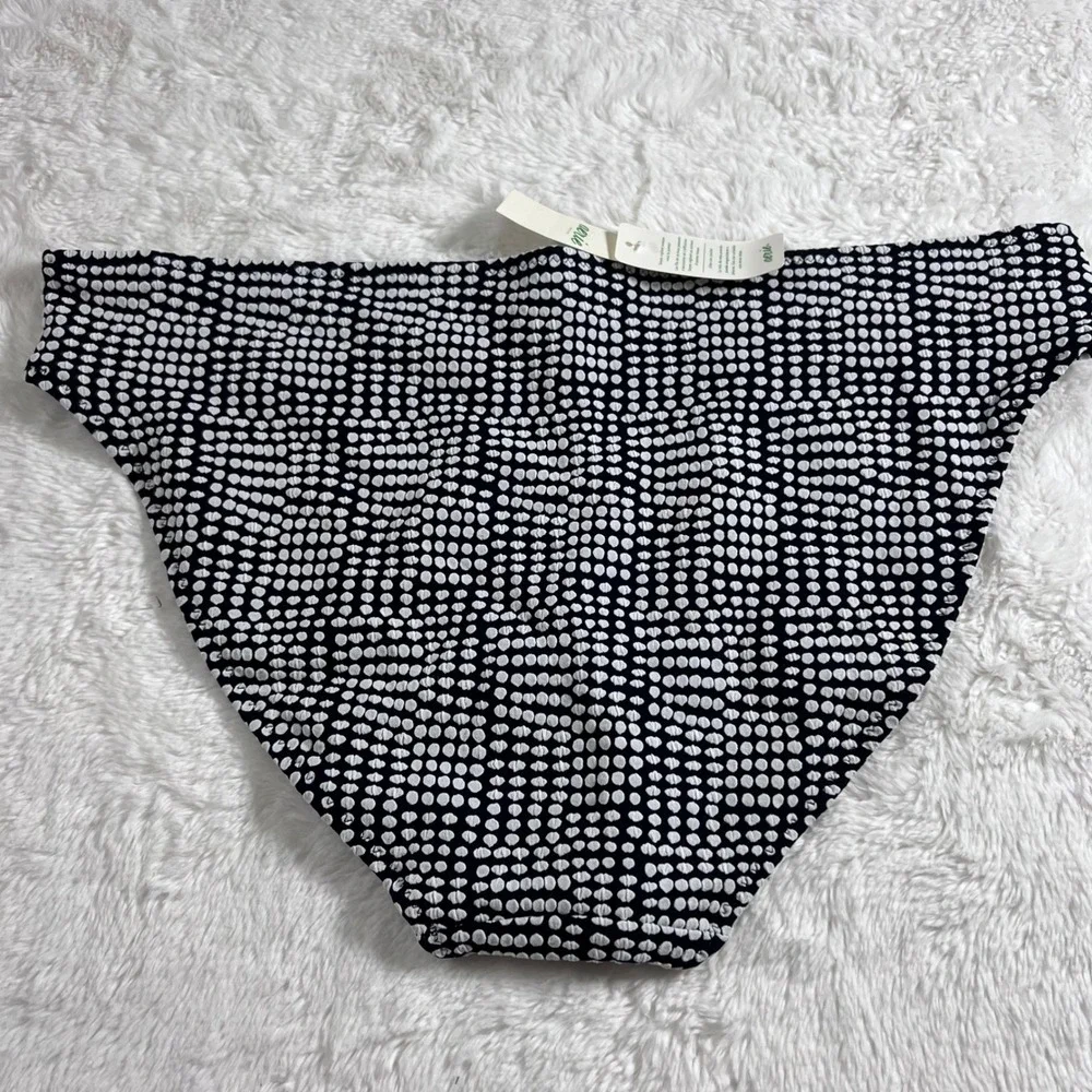 Aerie Women's Black White Polka Dot High Waisted Bikini Bottom XL‎ Swimwear New